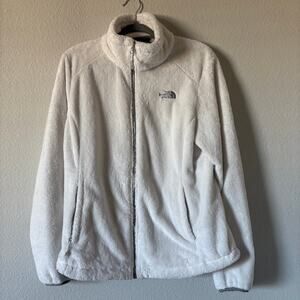 North Face SWomens Large Ositi Fuzzy Fleece Mock neck full zip Cream